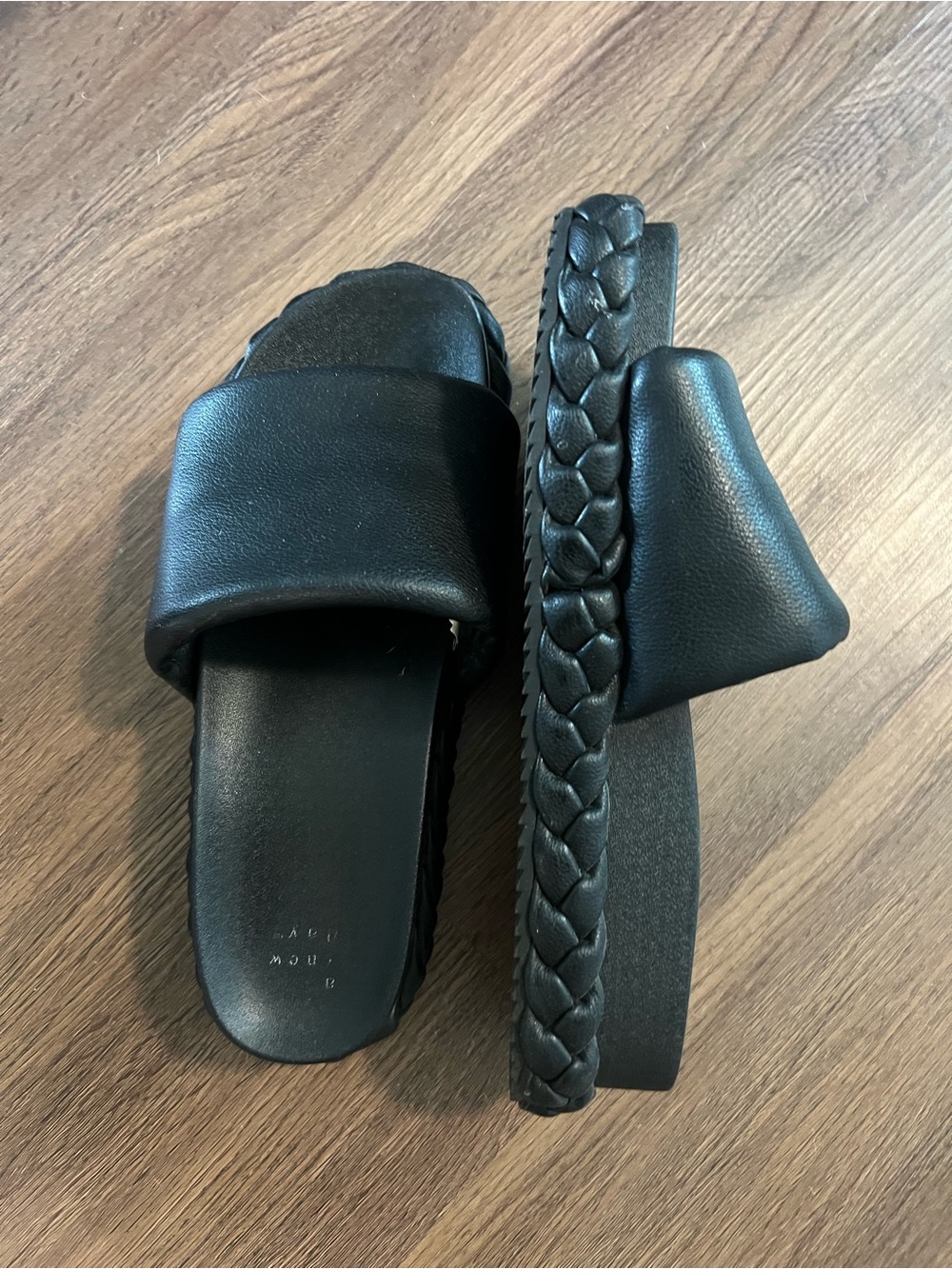 A New Day Black Braided Slide Sandals - Platform